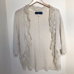 S crochet summer cardigan cream